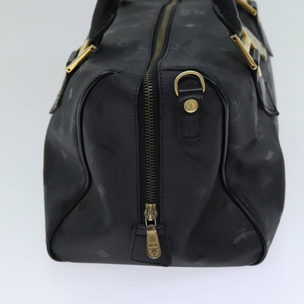 MCM Vicetos Logogram Boston Bag Coated Canvas Black Auth tb1091 - Picture 4 of 16